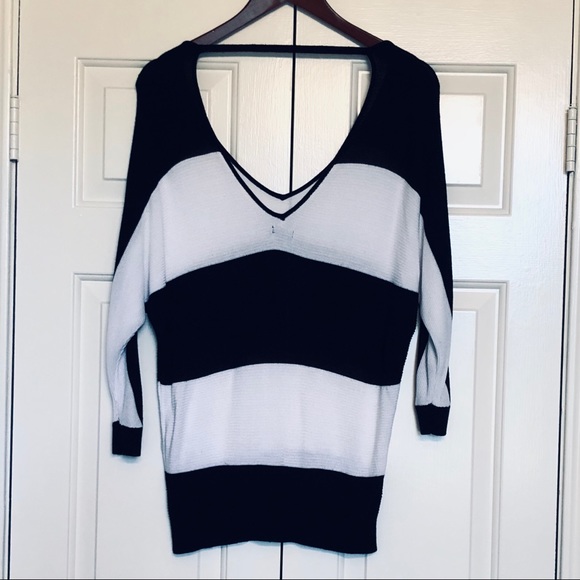 Express- black & white striped sweater - Picture 2 of 2